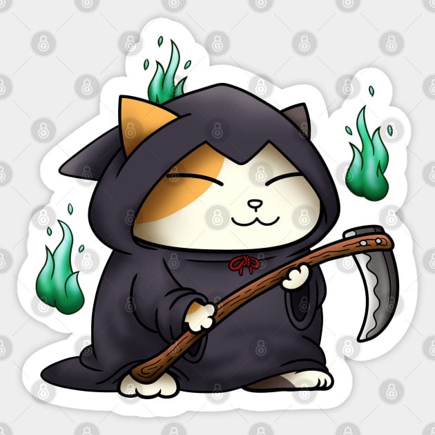 Halloween Cat Grim Reaper Kitty Halloween Cats Sticker TeePublic